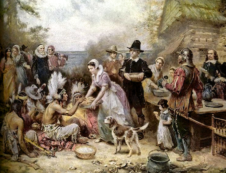 The First Thanksgiving by Jean Louis Gerome Ferris The First Thanksgiving by Jean Louis Gerome Ferris